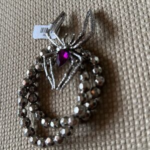 Spider Bracelet Purple Crystal Vintage NEW Stretch